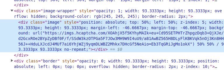 hCaptcha Image URL embedded in background style